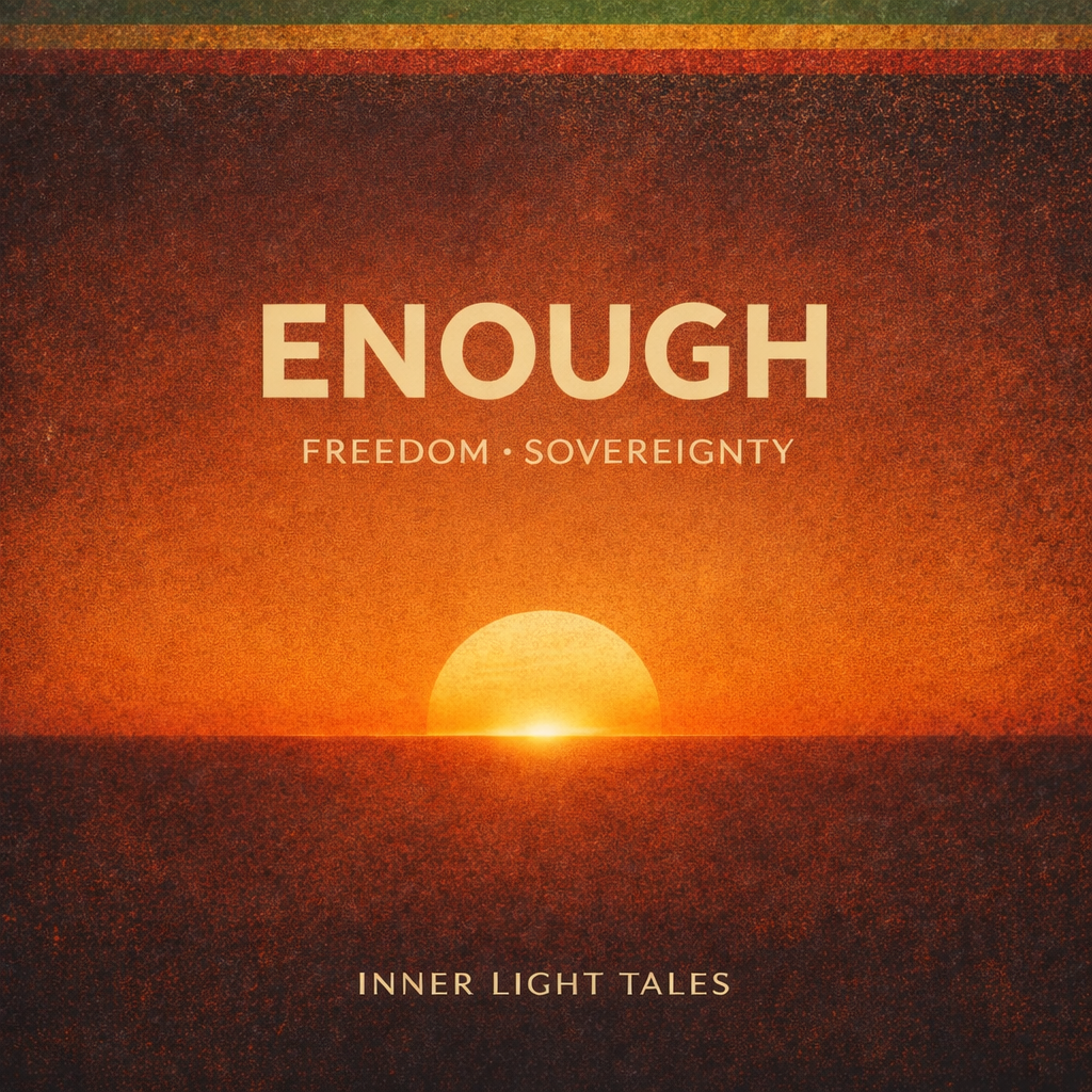 Enough album cover — dawn sun on the horizon, earthy roots palette